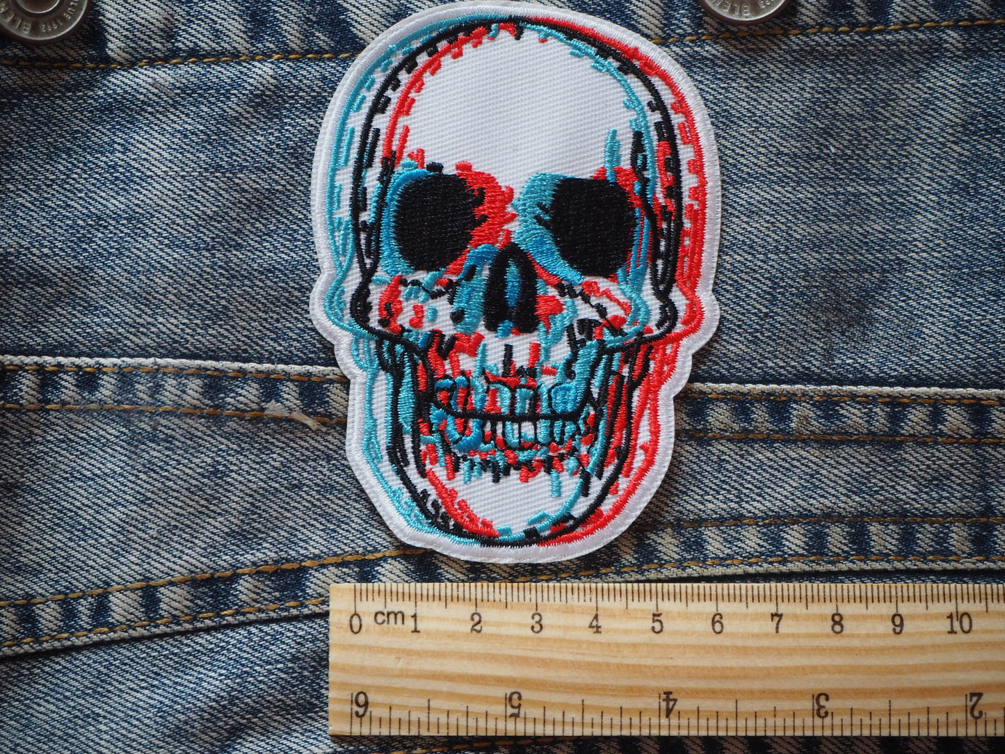 Skull 3D effect Embroidered Patch