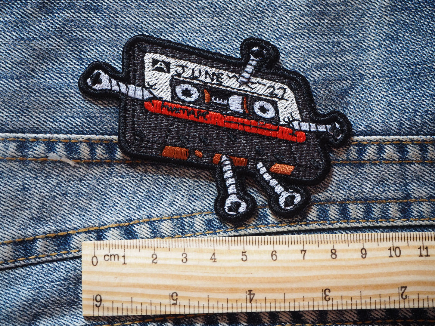 Audiocassette Embroidered Patch