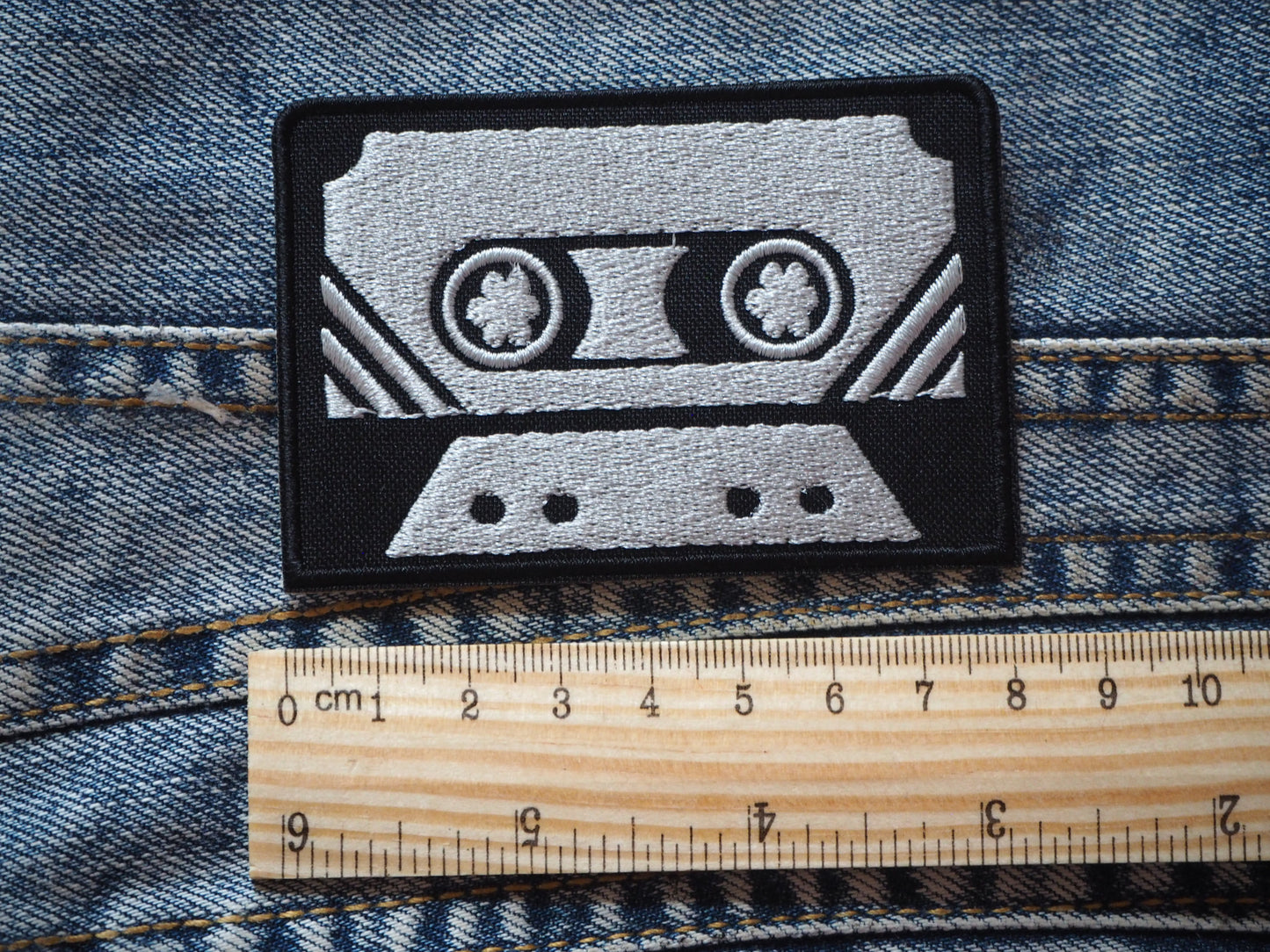 Audiocassette Embroidered Patch