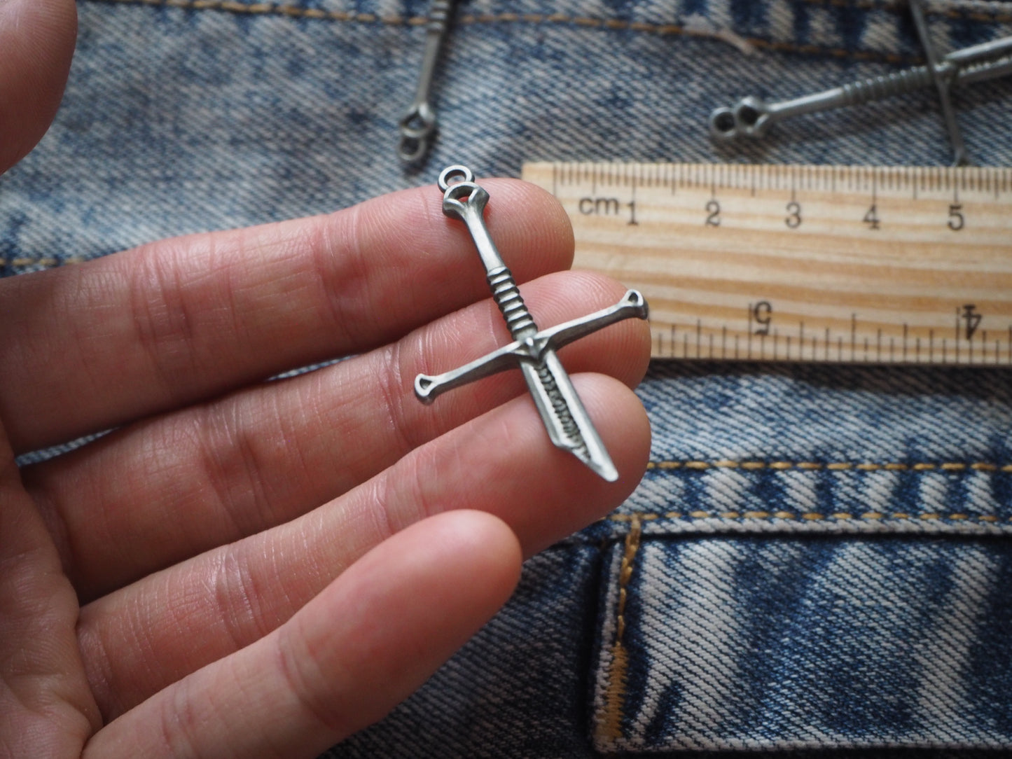 Medieval Sword Metal Pendant
