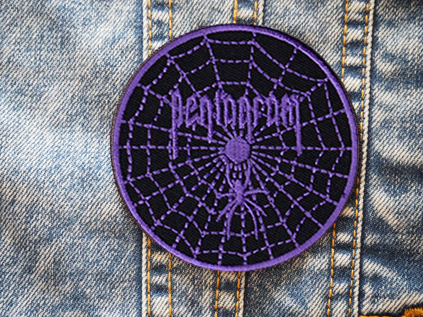 Doom Metal Spider Web Embroidered Patch