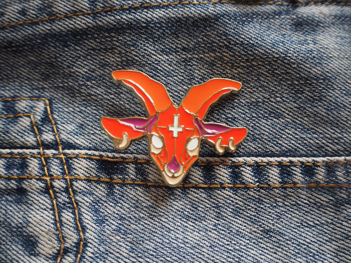 Goat Devil Enamel Metal Pin