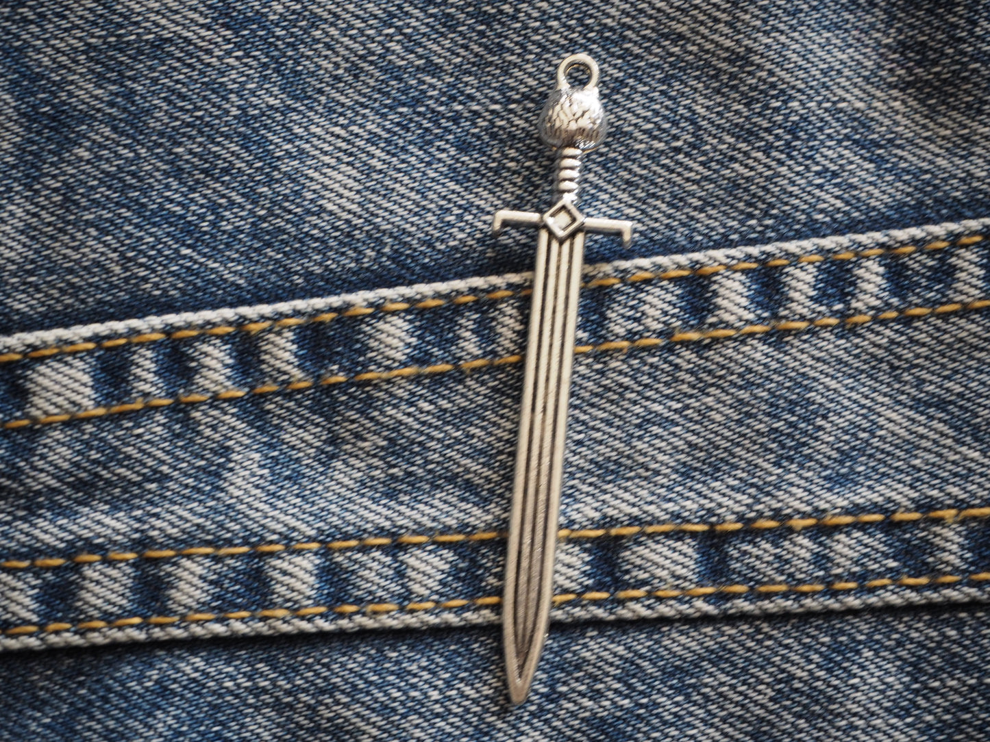 Sword Dungeon Synth Mini Metal Pendant