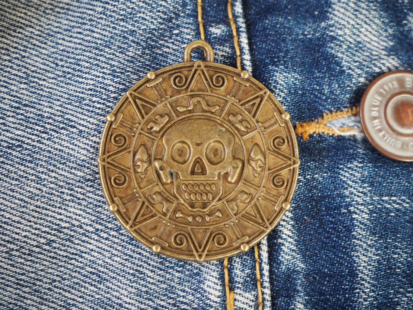 Solar Symbol Skull Metal Pendant