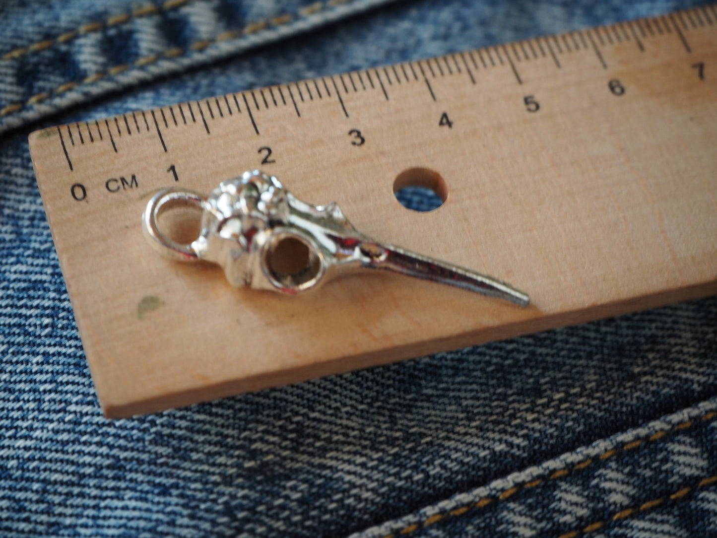 Raven Skull Metal Pendant