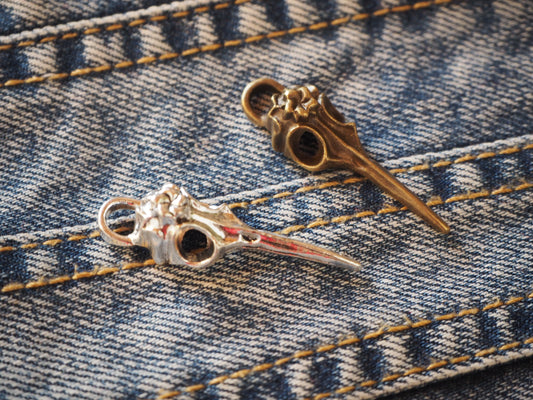 Raven Skull Metal Pendant