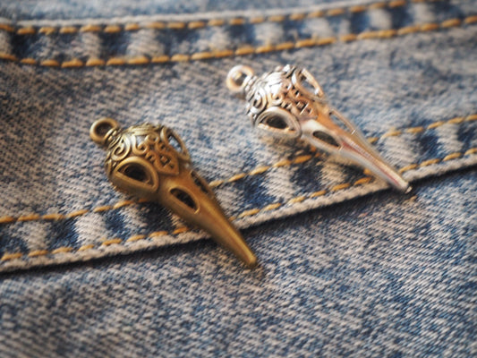Raven Skull Metal Pendant