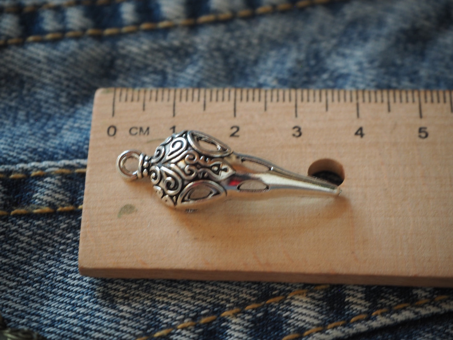 Raven Skull Metal Pendant