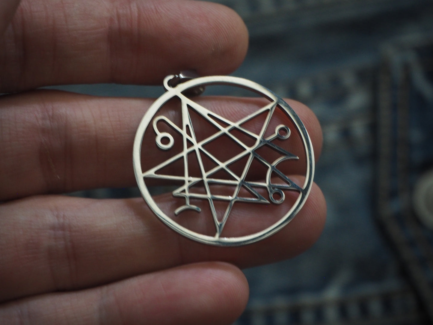 Necronomicon Occult Ctulhu Lovecraft Metal Pendant
