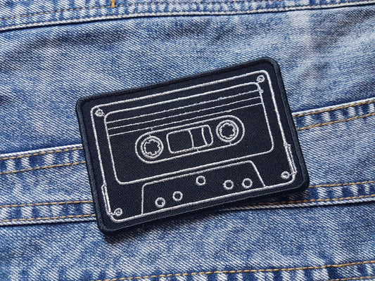 Audiocassette Embroidered Patch