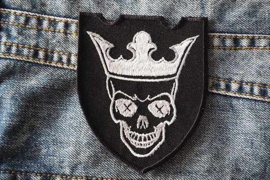 Dead King Skull Medieval Embroidered Patch