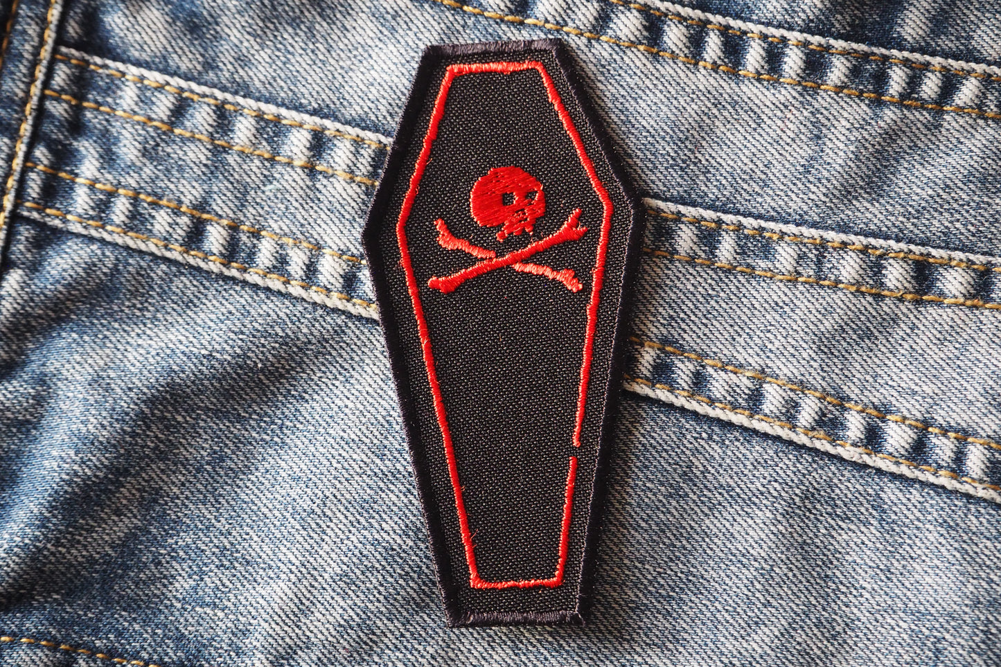 Skull Coffin Death Embroidered Patch
