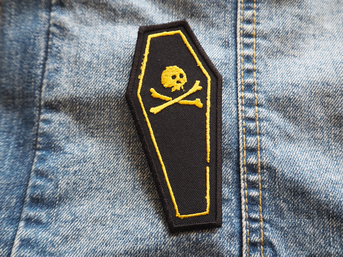 Skull Coffin Death Embroidered Patch