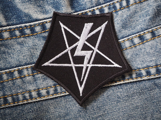 Pentagram Lightning Occult Embroidered Patch