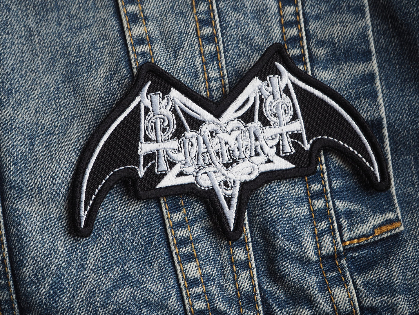 Tiamat Wings Pentagram Doom Metal Embroidered Patch
