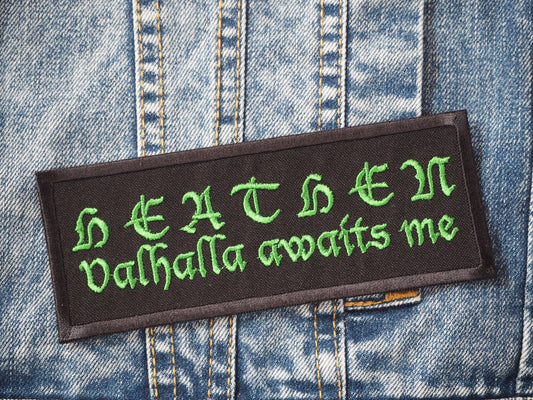 Valhalla Awaits Heathen Vking Embroidered Patch