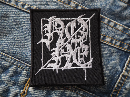 None Black Metal Embroidered Patch