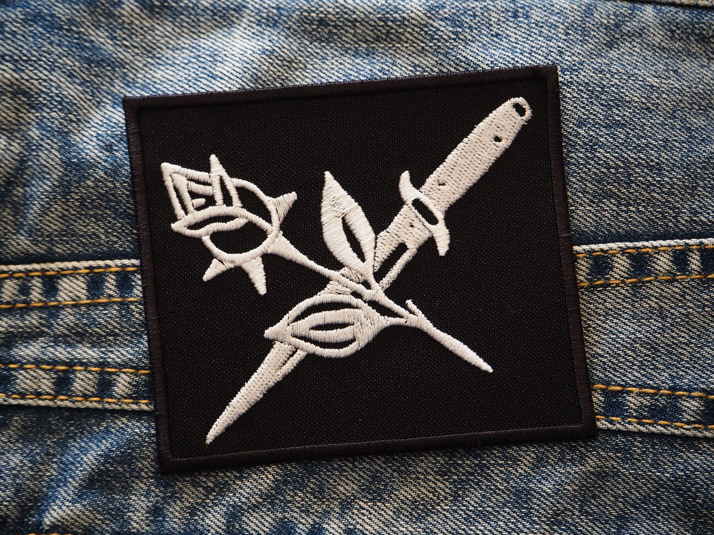Rose and Knife Gothic Horror Embroidered Patch