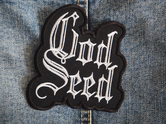 God Seed Patch Embroidered Black Metal