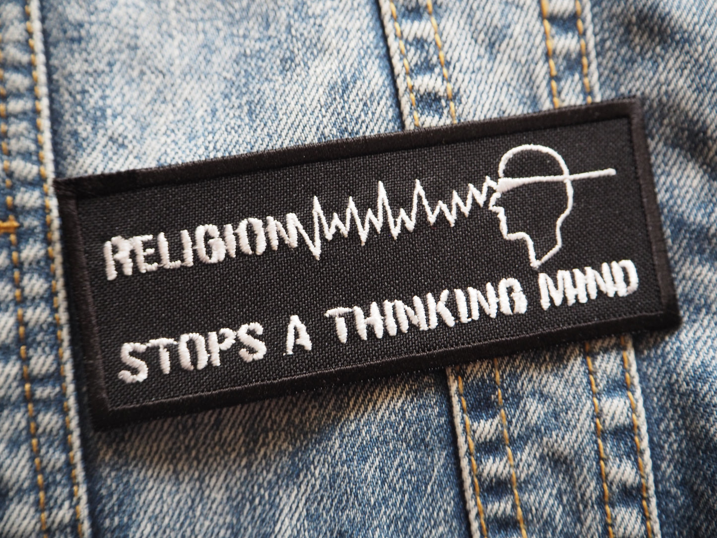 Religion Stop A thinking Mind Patch Embroidered