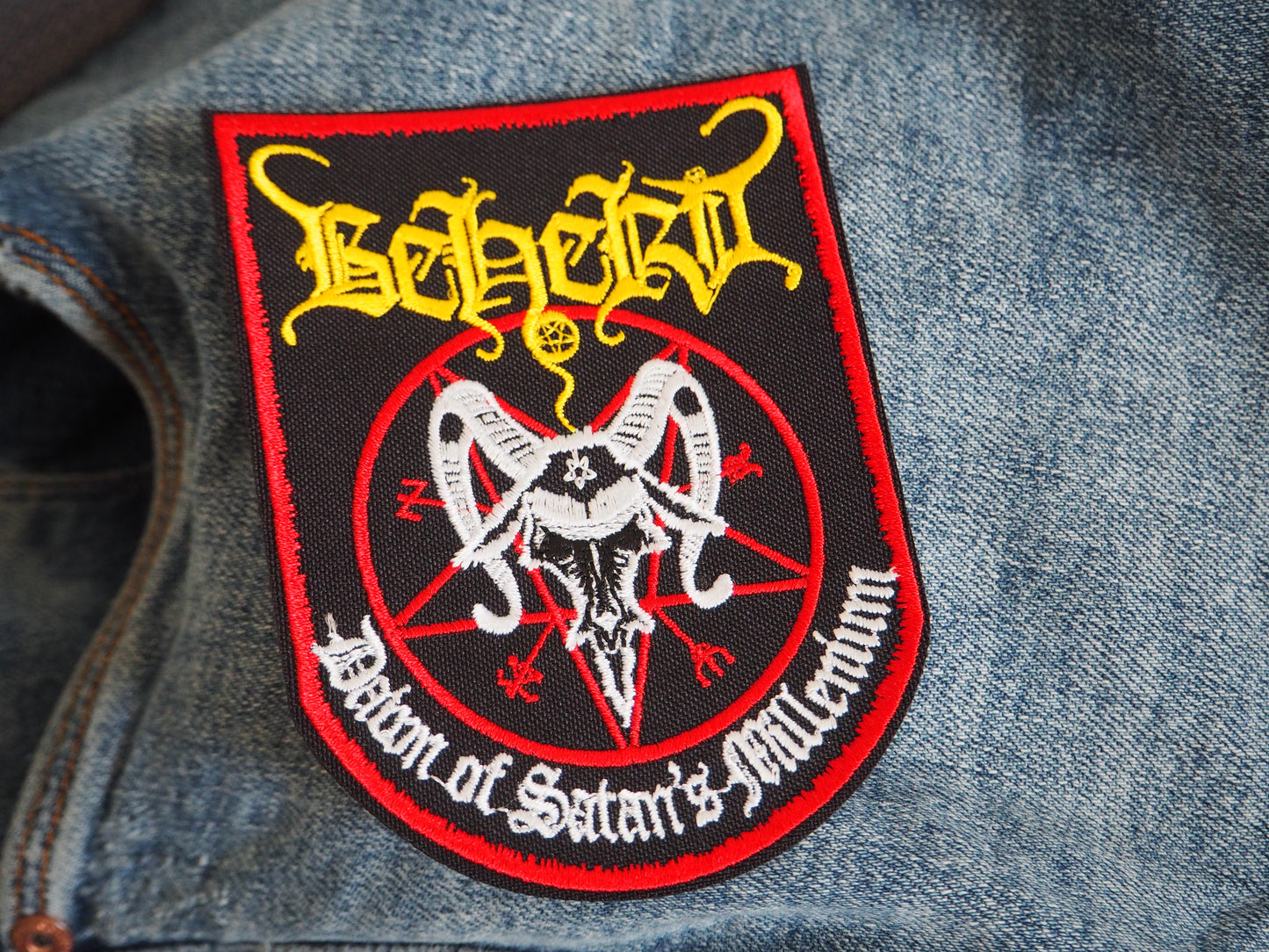 Beherit Pentagram Black Metal Embroidered Patch