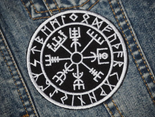 Vegvisir Viking Runes Aegishjalmur Walknut Patch