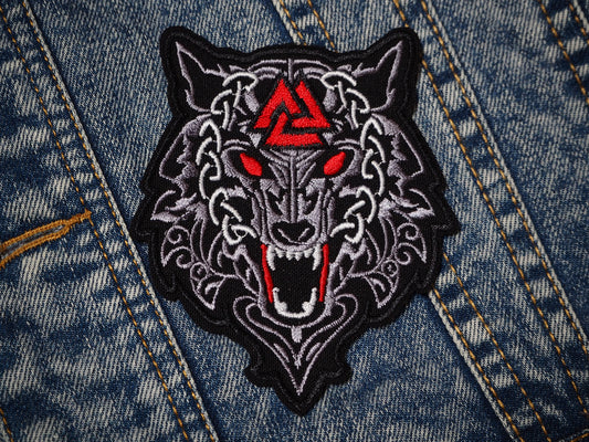 Vervisir Viking Runes Aegishjalmur Wolf Walknut Patch