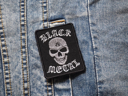 Skull Black Metal Embroidered Patch