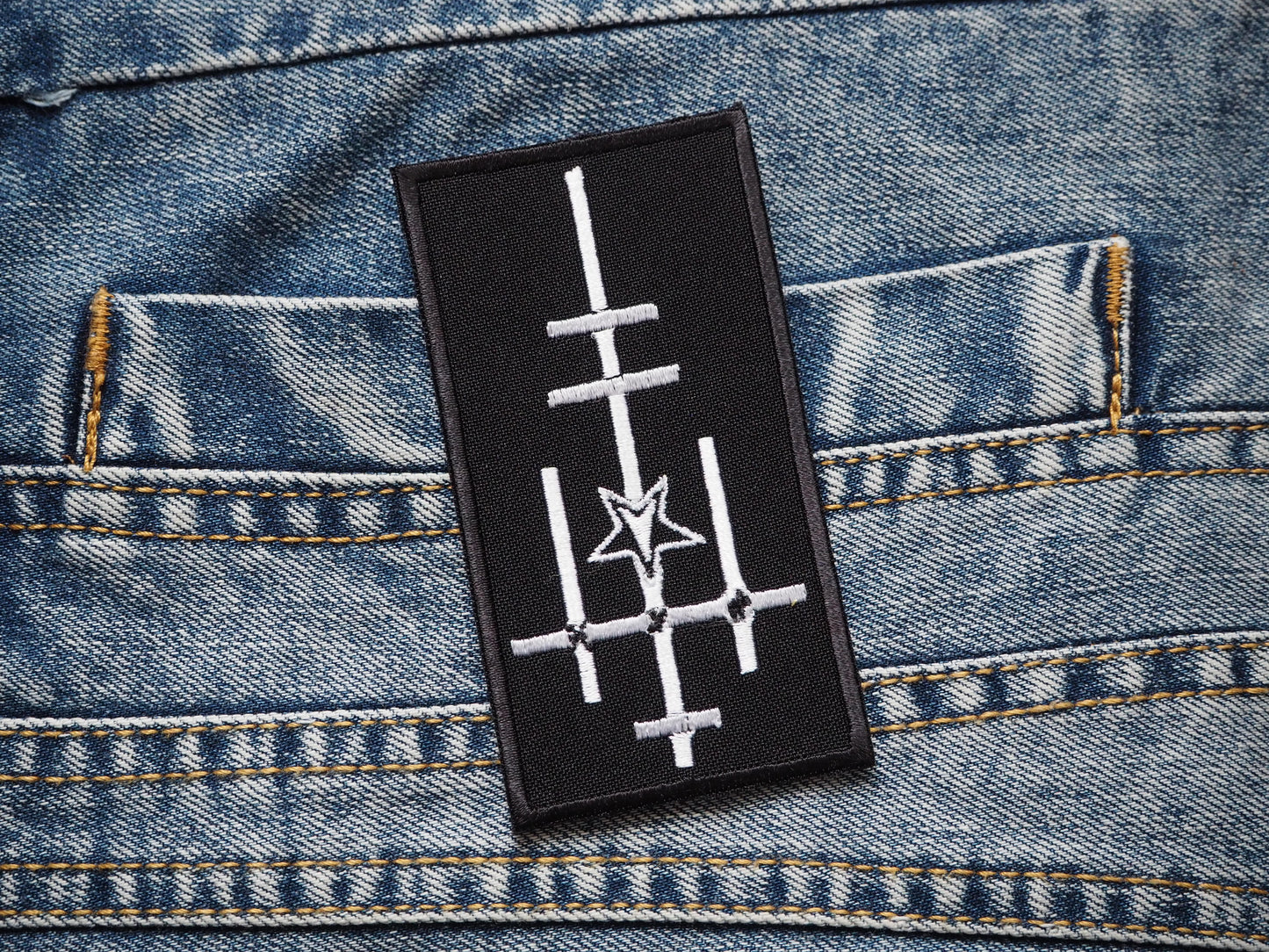 Les Légions Noires Inverted Cross Black Metal Embroidered Patch