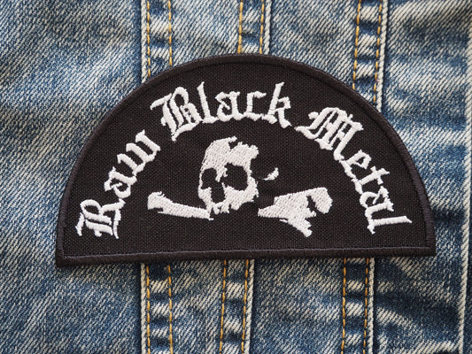 Raw Black Metal Skull Embroidered Patch