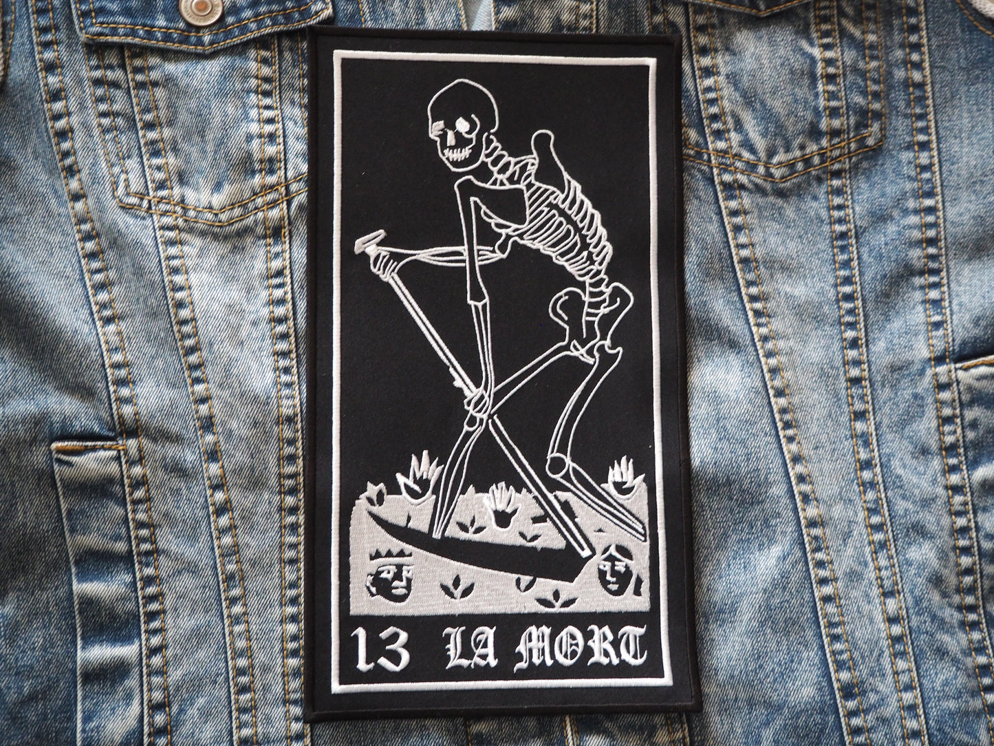 La Mort Tarot Death Medieval Magic Devil Embroidered Patch